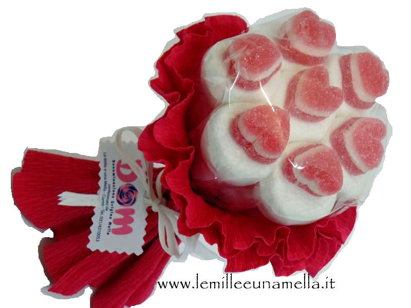 bouquet di marshmallow cuoricini gommosi vendita online