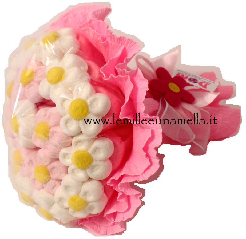 bouquet di marshmallow margherite grande rosa vendita online