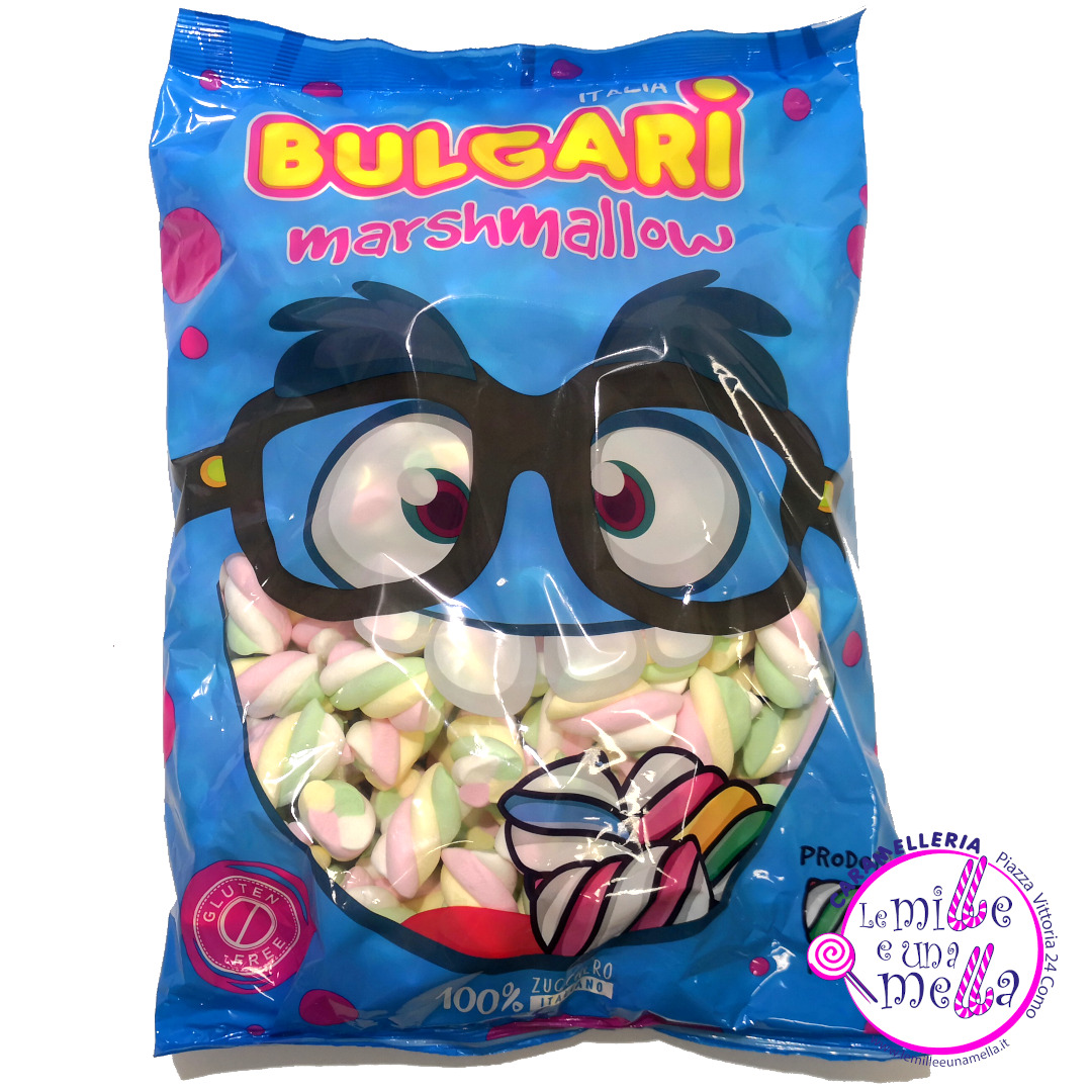 caramelle marshmallow treccia 4 colori Bulgari vendita online