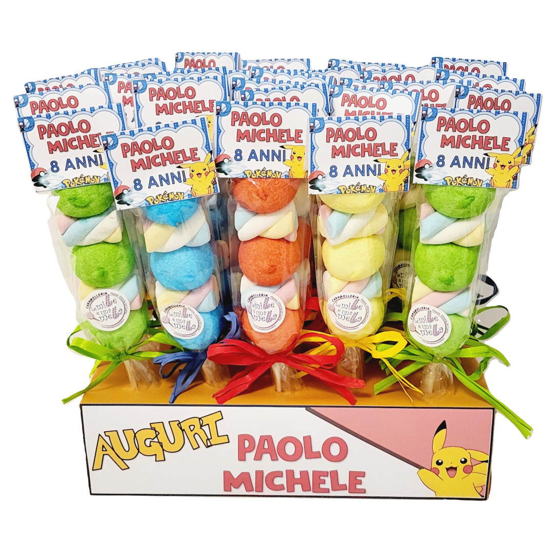 spiedini marshmallow compleanno bambini Pokemon vendita online Le Mille e una Mella