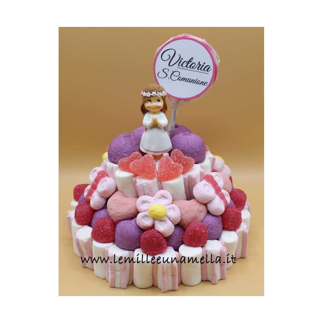 torta di caramelle e marshmallow per Comunione, vendita online Le Mille e una Mella
