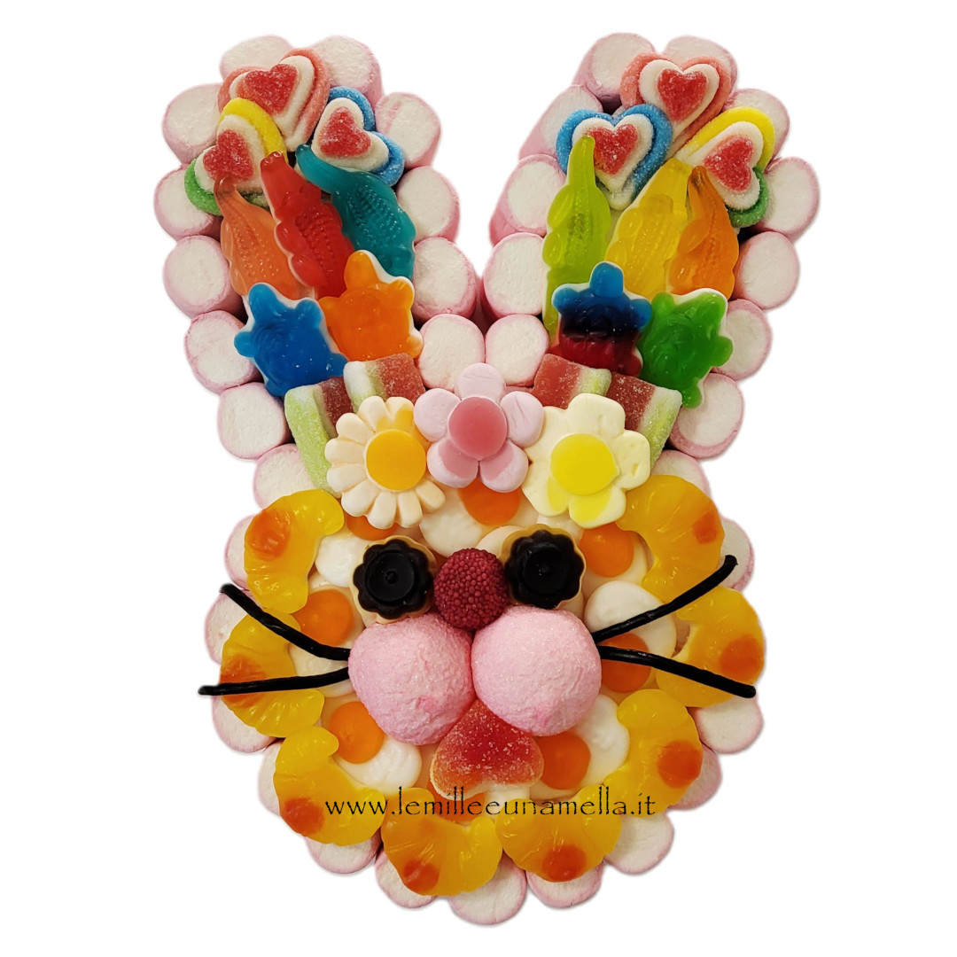 torta di caramelle e marshmallow coniglio Pasqua vendita online Le Mille e una Mella