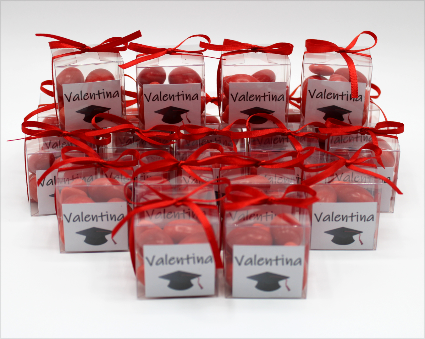 scatoline bomboniere Laurea  confetti rossi Buratti vendita online Le Mille e una Mella