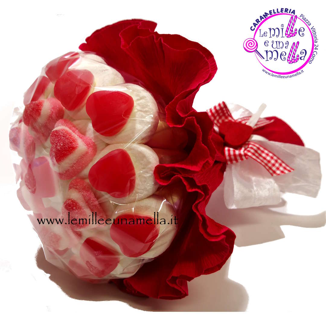 bouquet di marshmallow cuoricini gommosi grande vendita online