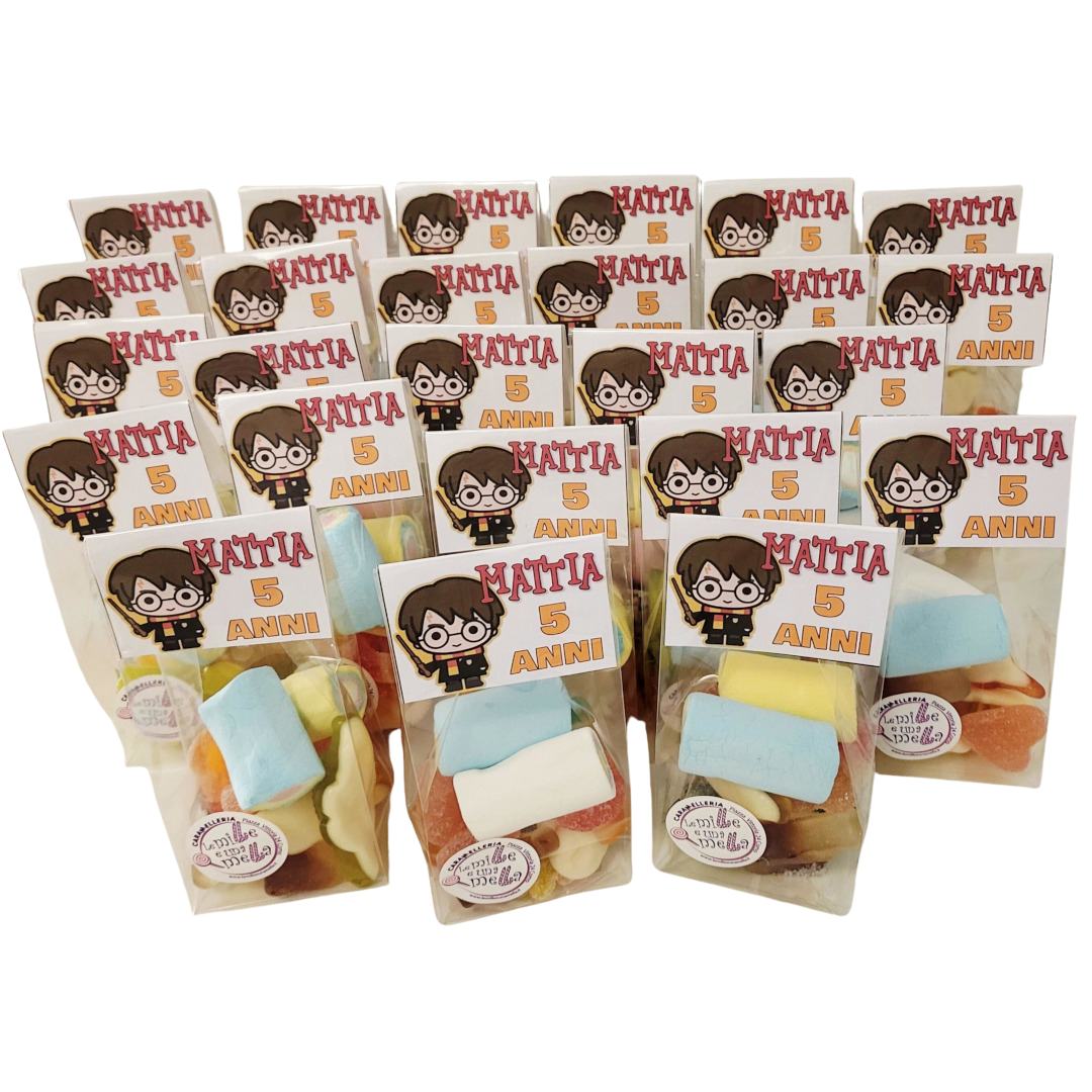 SACCHETTI CARAMELLE MARSHMALLOW COMPLEANNO HARRY POTTER VENDITA ONLINE LE MILLE E UNA MELLA