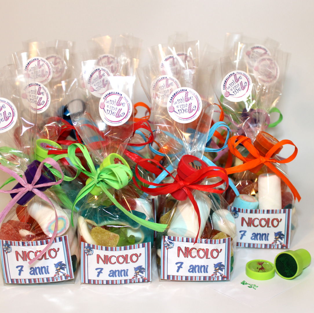 sacchetti regalini fine festa compleanno bambini party favor gadget vendita online Le Mille e una Mella