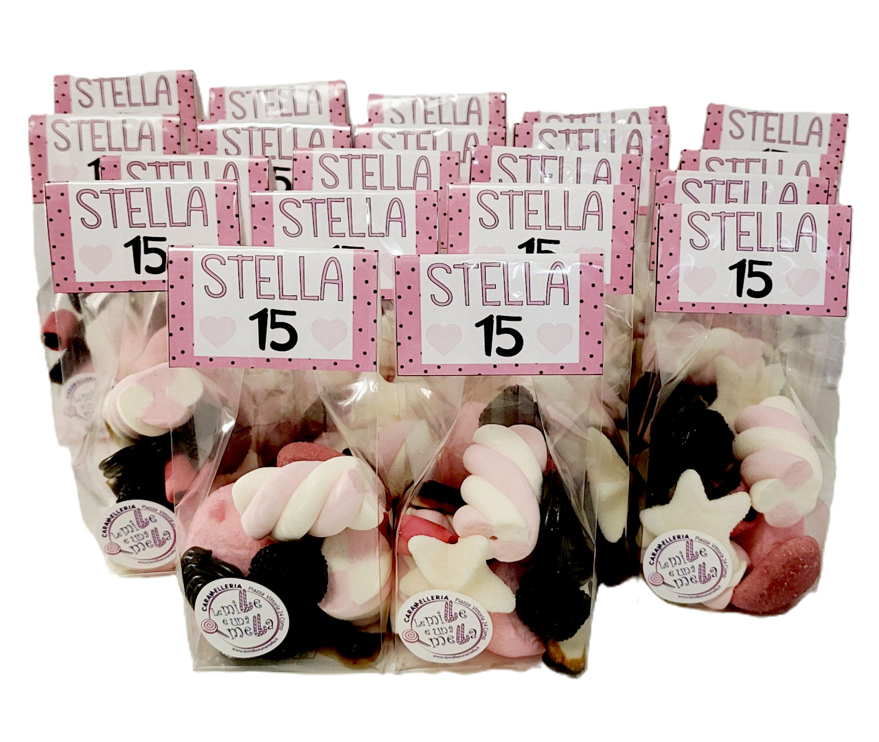 SACCHETTINI DI CARAMELLE PER COMPLEANNO TEENAGER