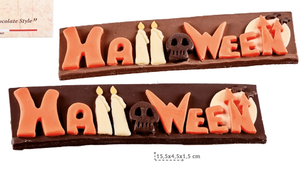 scritta Halloween cioccolato Rossinis vendita online Le Mille e una Mella