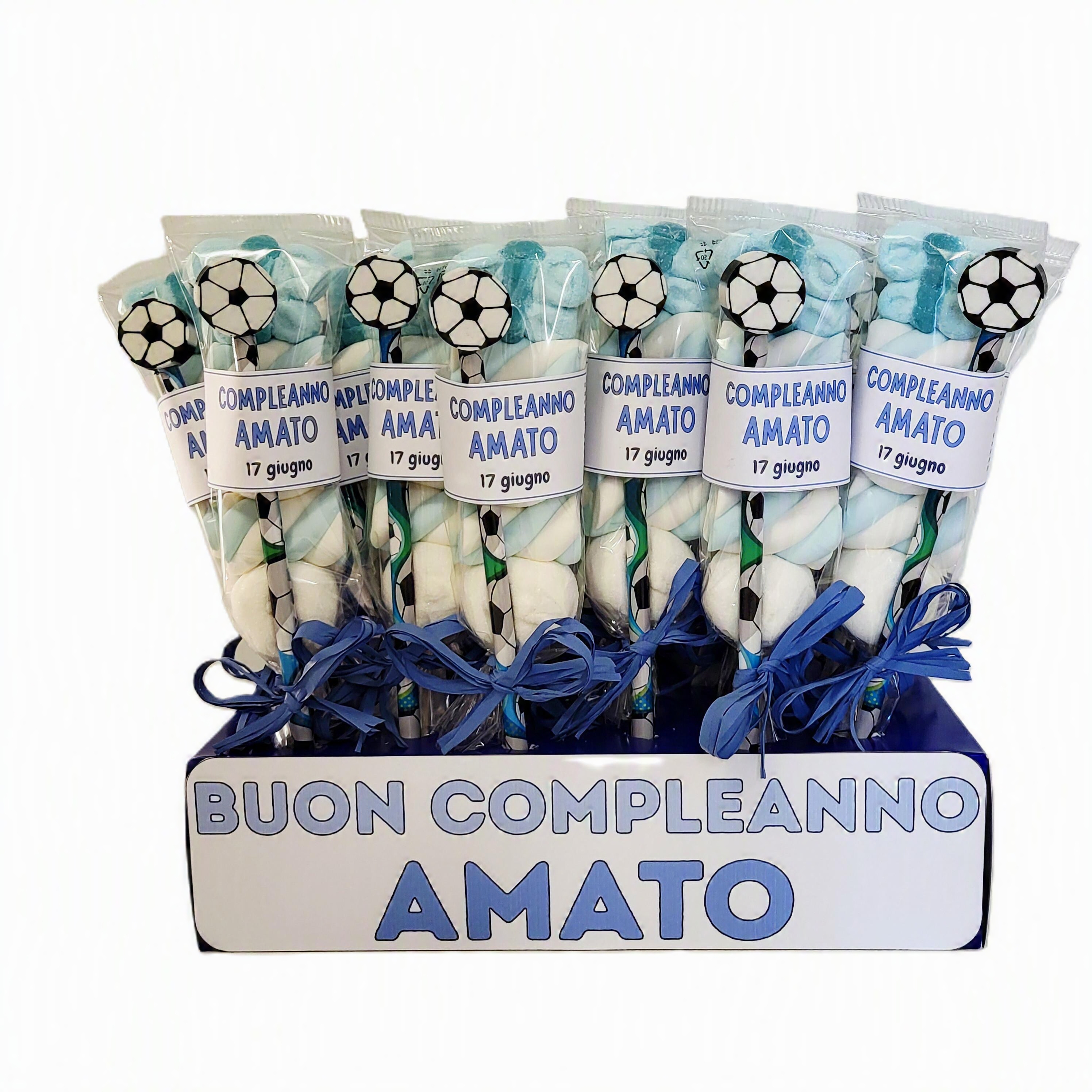 spiedini marshmallow compleanno bambini calcio matita