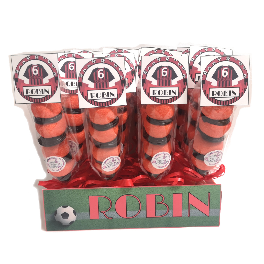 spiedini di caramelle MILAN squadre calcio compleanno bambini vendita online Le Mille e una Mella