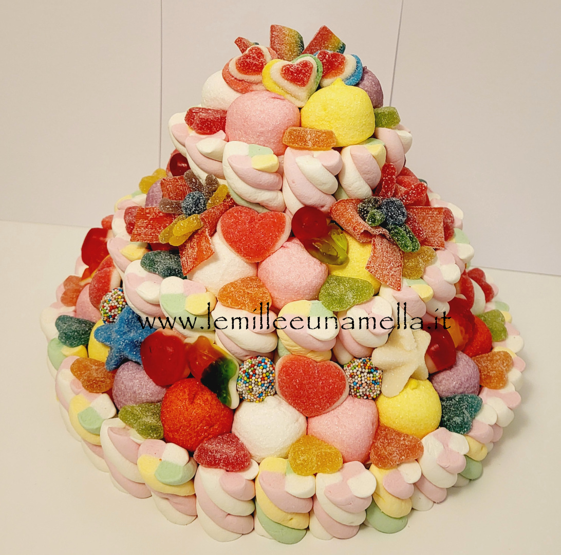 torta di caramelle e marshmallow per compleanno, vendita online Le Mille e una Mella