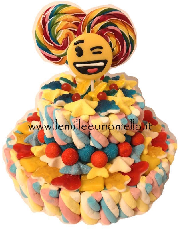 torta di caramelle e marshmallow per compleanno, vendita online Le Mille e una Mella