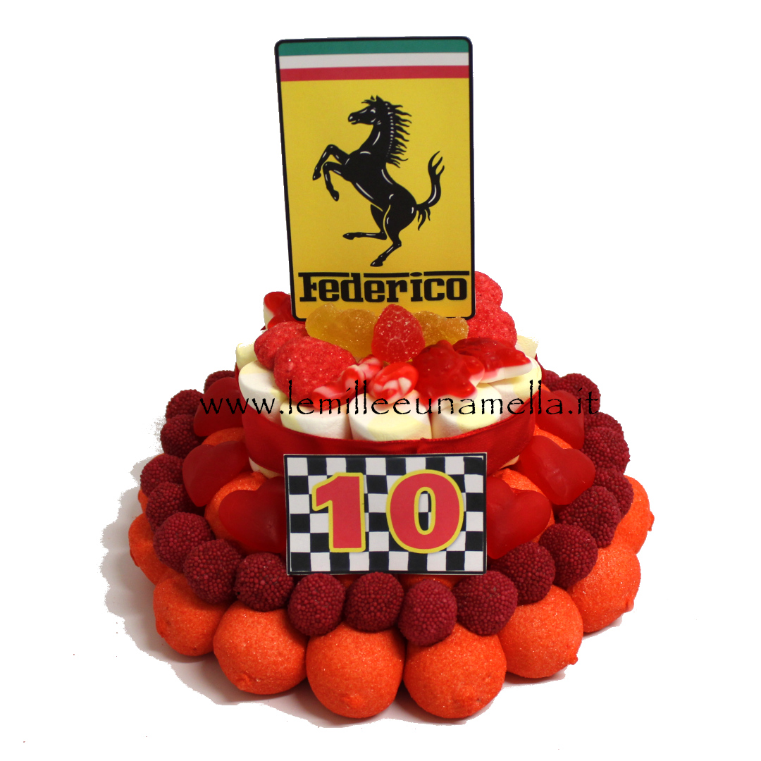 torta caramelle marshmallow compleanno Ferrari formula Uno vendita online Le Mille e una Mella