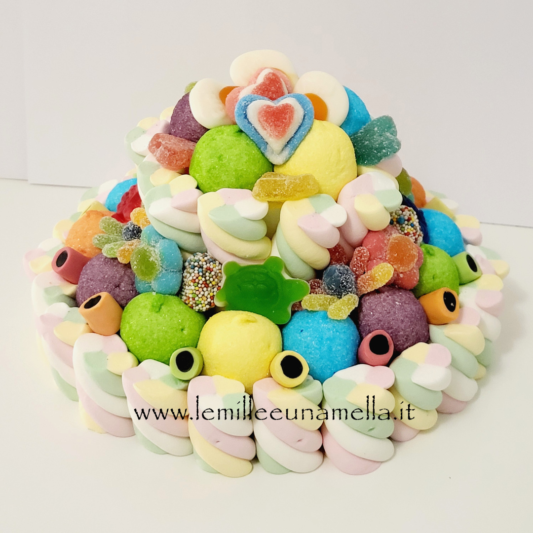 torta di caramelle e marshmallow per compleanno, vendita online Le Mille e una Mella