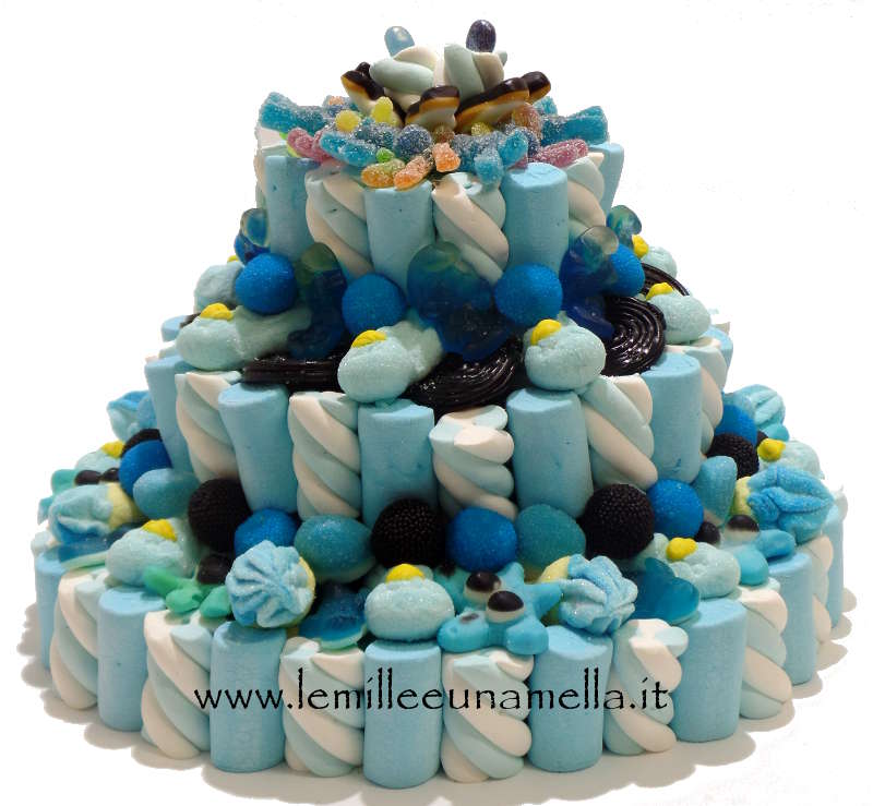 torta di caramelle e marshmallow per compleanno, vendita online Le Mille e una Mella