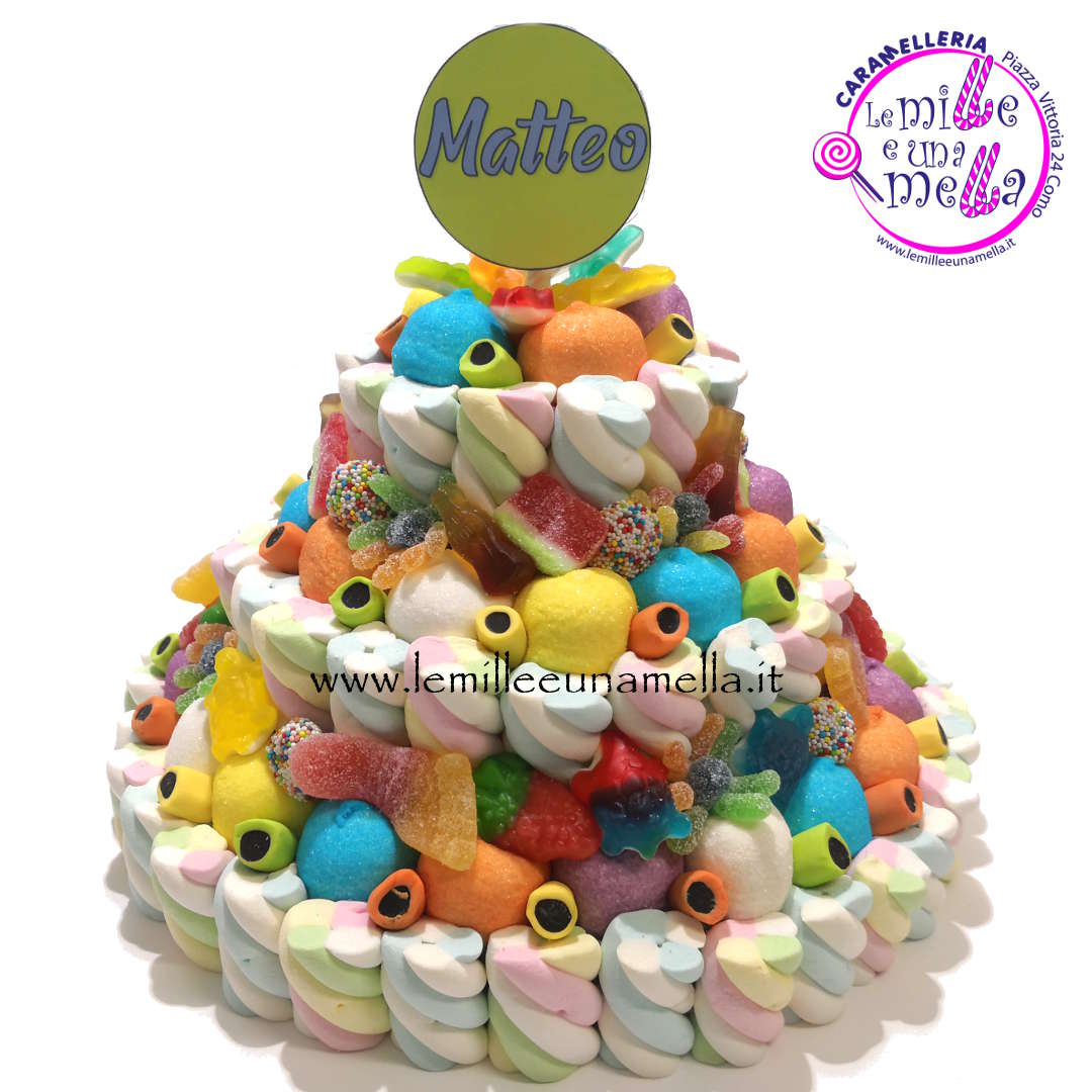 torta di caramelle e marshmallow per compleanno, vendita online Le Mille e una Mella