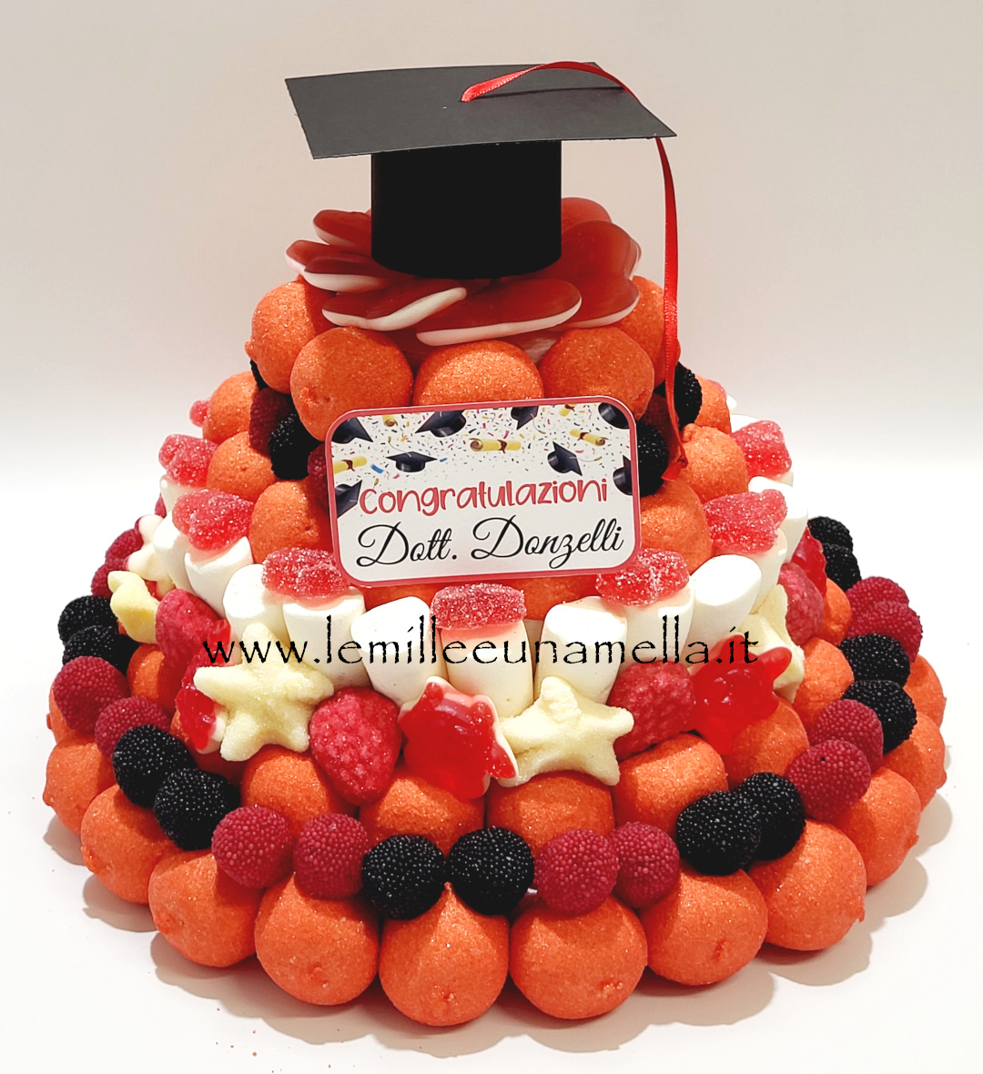 torta caramelle marshmallow Laurea vendita online Le Mille e una Mella