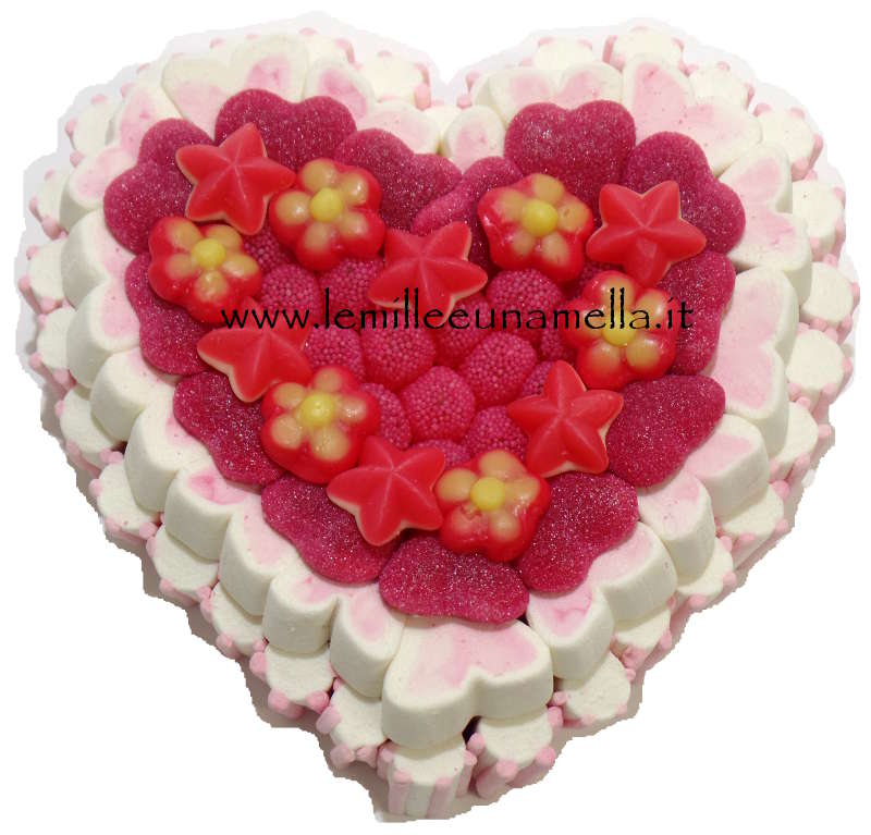 Torta Di Caramelle E Marshmallow A Forma Di Cuore Le Mille E Una Mella