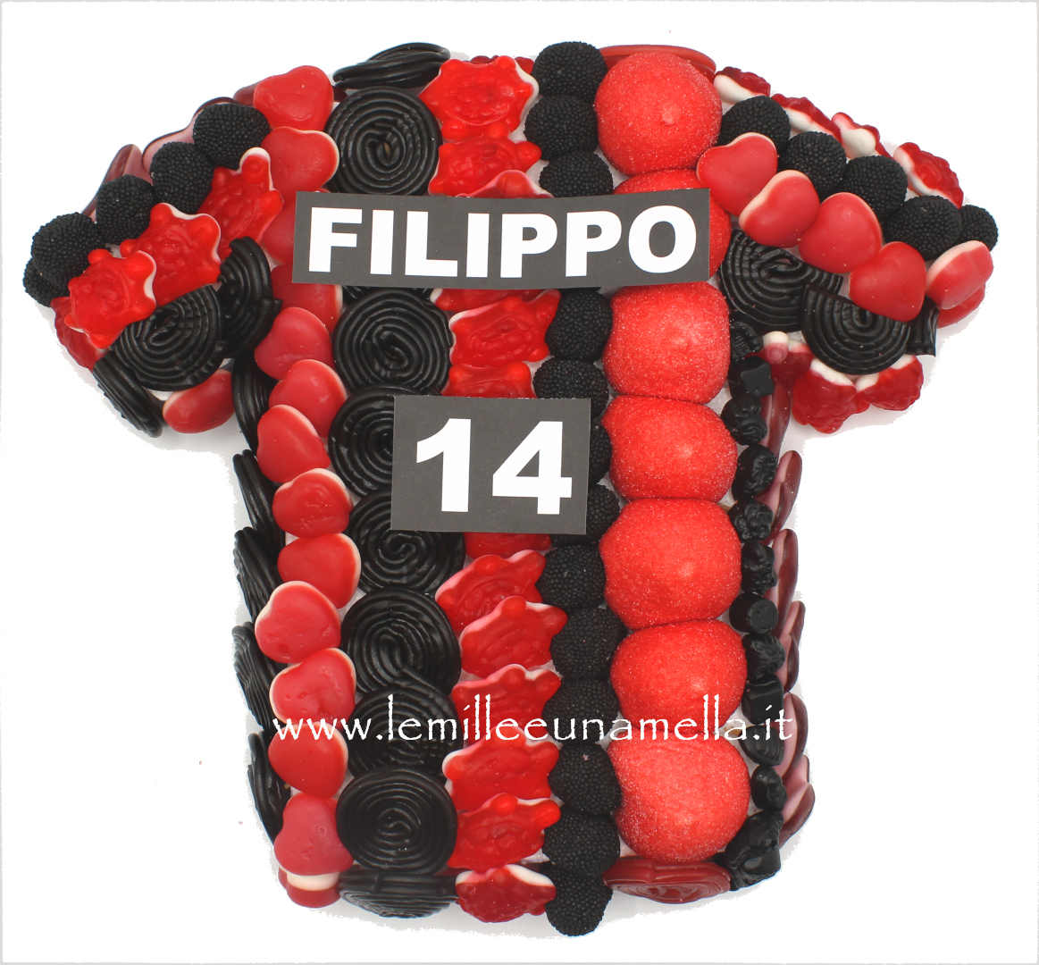 torta di caramelle gomose maglia T-shirt Calcio Milan