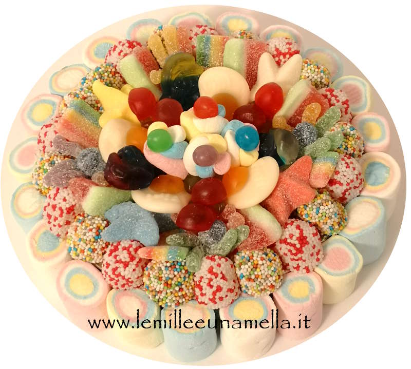 torta di caramelle e marshmallow per compleanno, vendita online Le Mille e una Mella