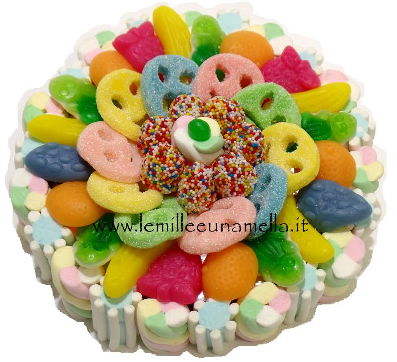 torta di caramelle e marshmallow per compleanno, vendita online Le Mille e una Mella