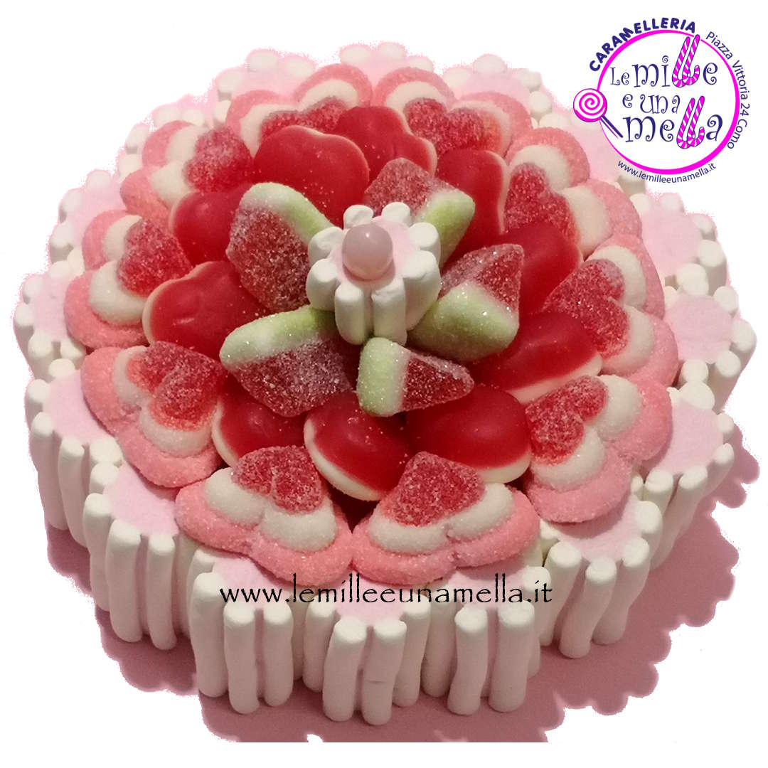 torta di caramelle e marshmallow per compleanno, vendita online Le Mille e una Mella