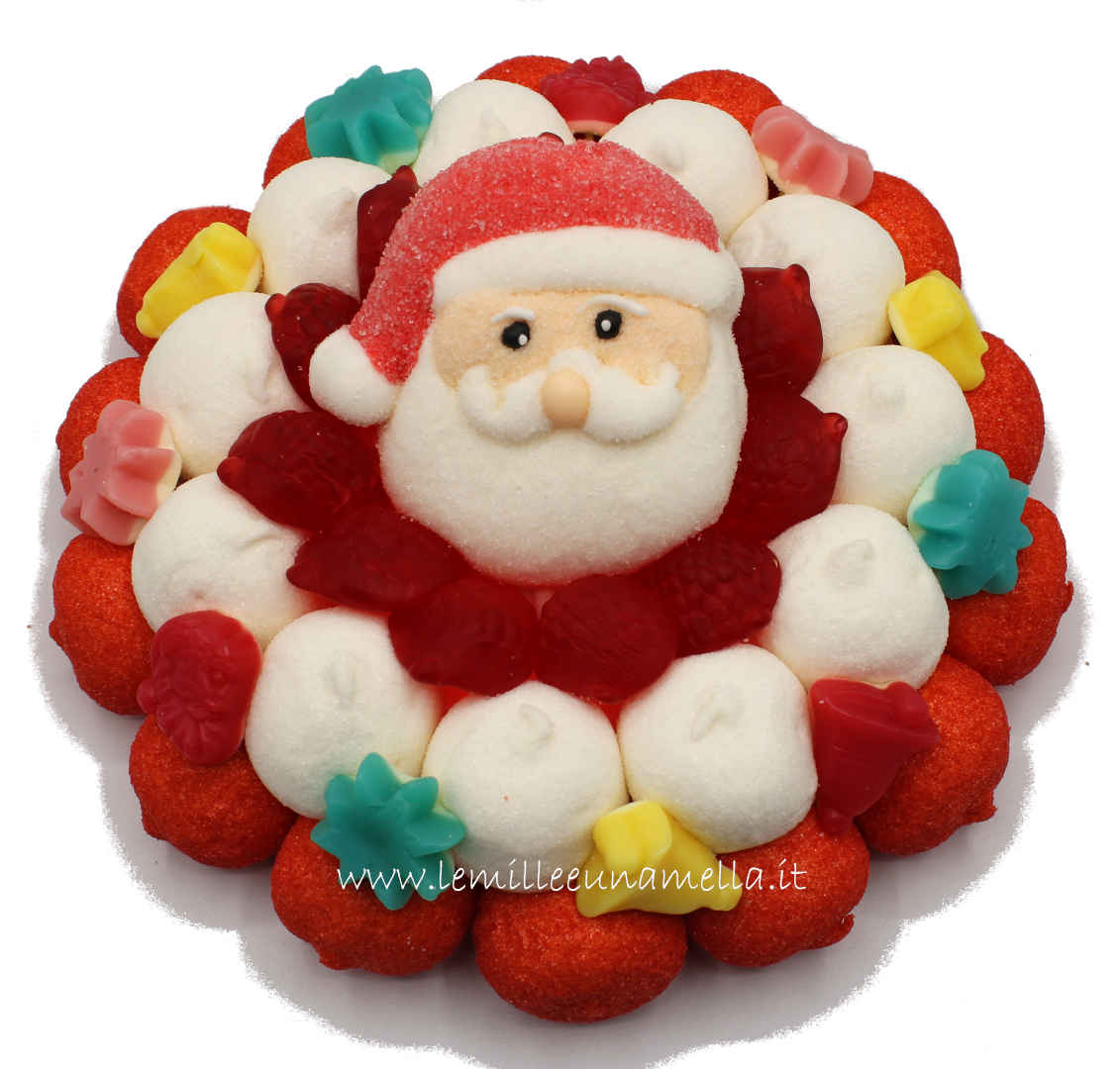 torta di caramelle e marshmallow Babbo Natale vendita online Le Mille e una Mella